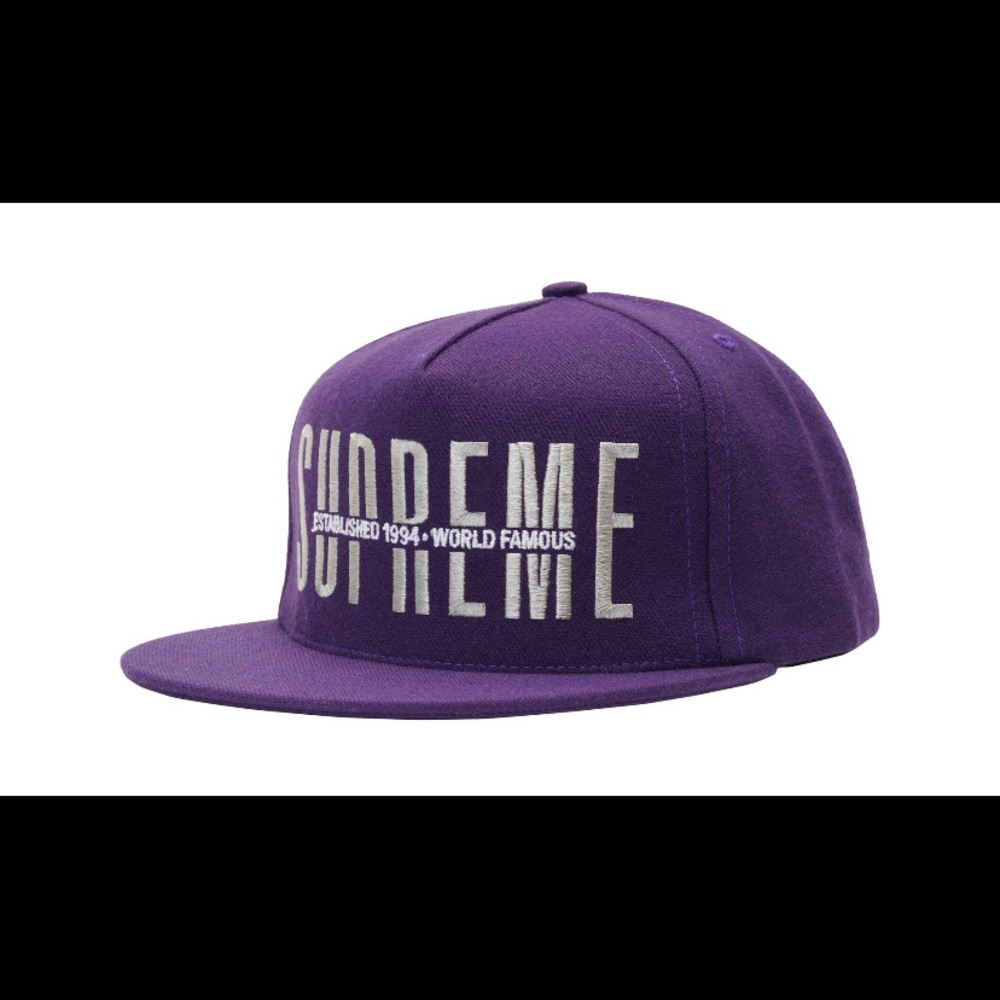 Supreme Global 5-Panel Purple Cap